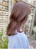 斜めバング/グレージュカラー/シルキーベージュ/韓国/渋谷
