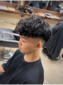 【HOMME HAIR 稲田】 スペインカール フェード パーマ スタイル