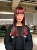 デザインカラーレイヤーカットウェットヘア夏オリーブベージュ