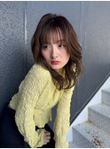 透明感ミディアム/春カラー/ブリーチなし/顔まわり
