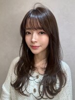 髪質改善縮毛矯正レイヤーカット顔周り前髪韓国ミニウルフ/銀座