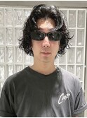 天神大名ニュアンスパーマセンターパートシャドウパーマ刈り上げ