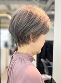 似合わせショート/細めハイライト/ハイトーン/ピンクヘア