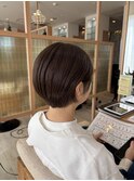 丸みショートボブ◎オリーブカラー 20代30代