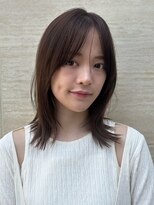 ガーデン 銀座(GARDEN)&nbsp;ミディアムヘア レイヤー シースルーバング 顔まわり ミディアム