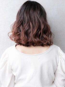 カバーヘア 上尾西口店(COVER HAIR) ピンクベージュエンドカラーかきあげミディアムX上尾20代30代