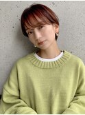 耳かけショート×コーラルピンクカラー中目黒