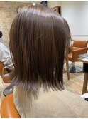 【　切りっぱなしボブ×ベージュカラー　】