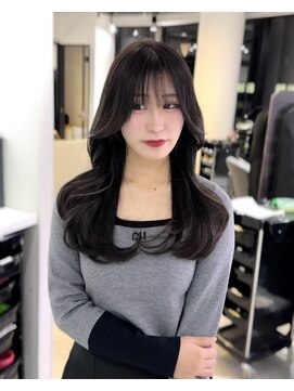 ワン バイ ジエクト(One by The Ect) 【レイヤーロング】透明感パープルブラック黒髪アッシュカラー