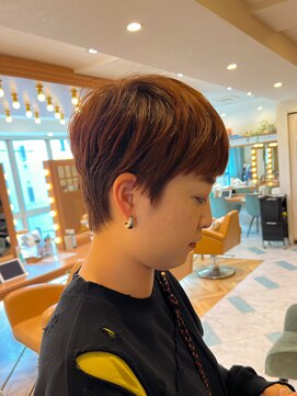 ロンド パルティール 大宮(Lond partir) 丸型ピンクブラウン美髪エアリーロングベリーショート［大宮］