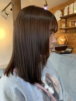 ビスクヘアデザイン(bisq hair design)&nbsp;ミルクティーベージュ　韓国風　顔まわり　ミディアムレイヤー