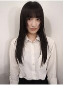 黒髪シアーカラーフェイスレイヤーロングヘア