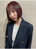 大人可愛い小顔前下がりぱつっとボブカットスカーレット20代30代