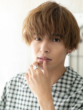 メンズヘア ビーセカンド 草加店(MENS HAIR B-2) 学生20代ハイトーンカラー無造作ニュアンスパーママッシュF草加