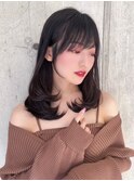 レイヤーカット/韓国ヘア/顔まわり/2wayバング41118