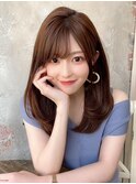 韓国ヘア/レイヤーカット/顔周り/小顔/前髪あり/20代30代