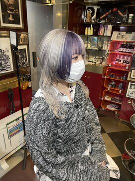 グリッツ (GLITZ) ラベンダーホワイト＆前髪ポイントパープル