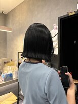 アチーブリス(achieve Liss)&nbsp;外ハネ小顔ボブ×艶髪ブルーブラックカラー20代30代40代