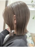 【結べる長さギリギリカット】切りっぱなしボブとベージュカラー