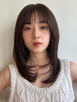 ノイカーム(noi Calm) 顔周りレイヤーカットくびれヘアミルクティーベージュカラー