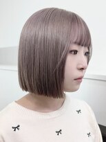 サンク 原宿 表参道(cinq) ハイトーンカラーダブルカラーレイヤーカットヘーゼルグレージュ