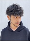 原宿ラウンドマッシュ強めツイストスパイラルパーマ刈り上げ黒髪