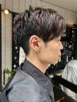 サロン ハナノ(Salon Hanano)&nbsp;メンズショート毛流れセンターパート前髪なしニュアンスパーマ
