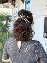 アズグロウヘアー(AS GROW HAIR) デザインカラーパールハーフアップアレンジ