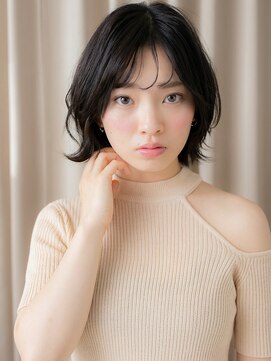 モッズヘア 越谷(mod's hair) 黒髪クラゲヘアウルフカットハンサムショートボブ20代30代W越谷