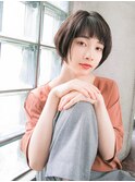 オン眉バングのショートボブでイメチェン☆