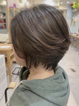 グラッシー センター北店(GLASSI) カジュアスリークショートボブデザインカラー厚めバング§