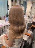 ホワイトグレージュミニウルフデジタルパーマチェリーブラウン