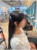 結んでも下ろしても可愛い顔まわり