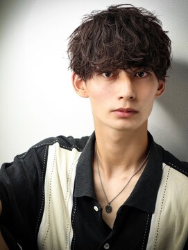 オーシャントーキョーハラジュク(OCEAN TOKYO harajuku) メンズパーマスパイラルパーマツーブロック黒髪マッシュ