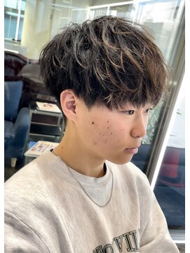 コーストバイマグ 塩尻店(COAST by Mag) 無造作マッシュメンズショート☆ツーブロックアッシュブラウン