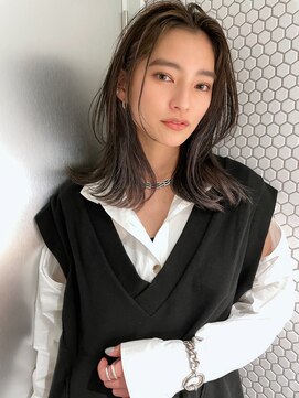 サイン 表参道(SIGN) 韓国ヘアーハッシュカットレイヤーカットグレージュブリーチ無し