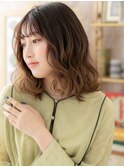 裾カラーニュアンスパーマ韓国風ミディアムc5大宮20代30代40代