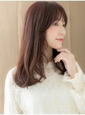 チェリーブラウン毛先パーマフェミニンロング315X北浦和30代40代