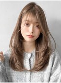似合わせカットうる艶髪こなれヘア斜めバングエアリーカール