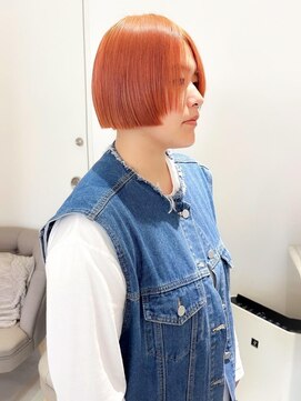 バブ バイネオリーブ(Bab by neolive) ボブ/Wカラー/ブリーチ/ミニボブ/美髪/オレンジ