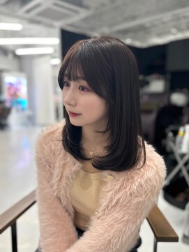 ハピネス 梅田茶屋町店(HAPPINESS) ミディアムレイヤー/韓国ヘア/ウルフ/顔周りカット/髪質改善