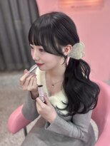 ボタン シブヤ(VOTAN SHIBUYA) ブラック/水素カラー/韓国ヘア/渋谷/レイヤー/顔まわり