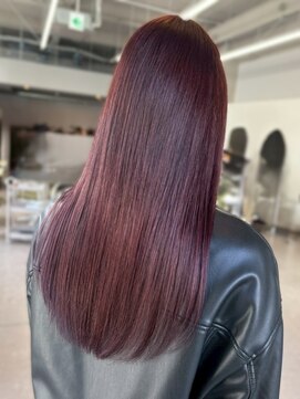 マップデザイン(map design) チェリーブラウン ダブルカラー 髪質改善 ストレート 艶髪 20代