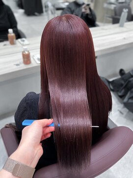 シュク 高円寺(SYUK) カシスブラウン/ブリーチなし/上品/艶/髪質改善【SYUK】kanna