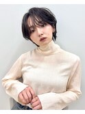 ハンサムショート 黒髪ショート ショートパーマ 博多ショート