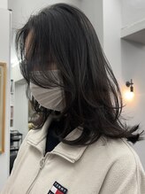 シベルバレー 横浜(sibell)&nbsp;黒髪ストレートロングレイヤーミディアム髪質改善ストレートヘア