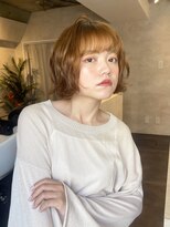 サンルーム(SUN room) 顔周りレイヤーボブ外ハネパーマモカブラウンミルクブラウン