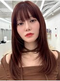 新杉田レイヤーカット韓国ダブルカラー顔周り前髪カットボブ