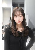 ミルクティーベージュ/レイヤーボブ/韓国巻き/顔周りカット/田町
