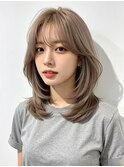 アンブレラカラー外ハネボブウルフボブグラデーションカラー50代